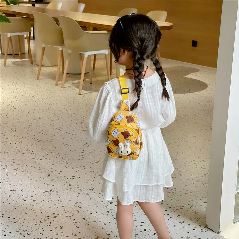 Mochila Backpack Kid Girl Cute Children Canvas Bags Fashion Girl Crossbody Bag Casual Chest Bags Cartoon Travel Bag Zero Wallet