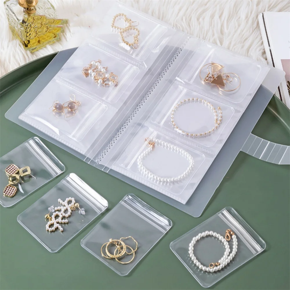 

Transparent Jewelry Storage Bag Dustproof Albums Necklace Earring Ring Book Holder Portable Travel Jewelry Organizer Booklet