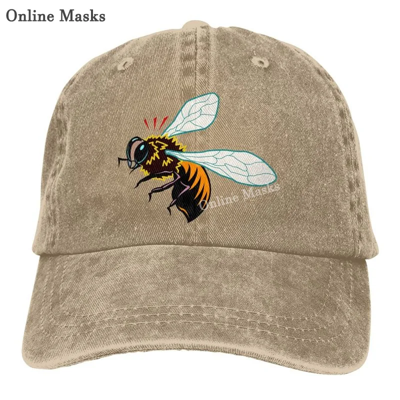 Bee Fox Chicken Animal Carton Baseball Cap for Women Fashionable Adjustable Washed Cotton Black Outdoor Denim Dad Hat for Men