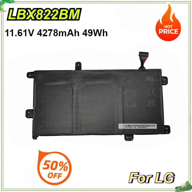 

LBX822BM Аккумулятор для ноутбука LG 15UD50Q-GX50K Series 11,61 В 49 Втч 4278 мАч для Lg Bateria Сменный аккумулятор для ноутбука