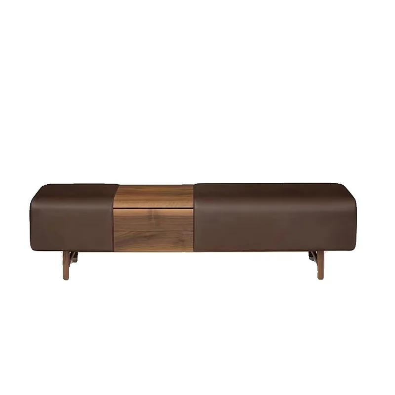 Italian light luxury solid wood fabric bedside stool, Nordic simple model room sofa bench in shopping mall