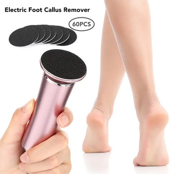 Electric foot callus remover foot care file leg heels dead skin pedicure tool set remove and spare sandpaper