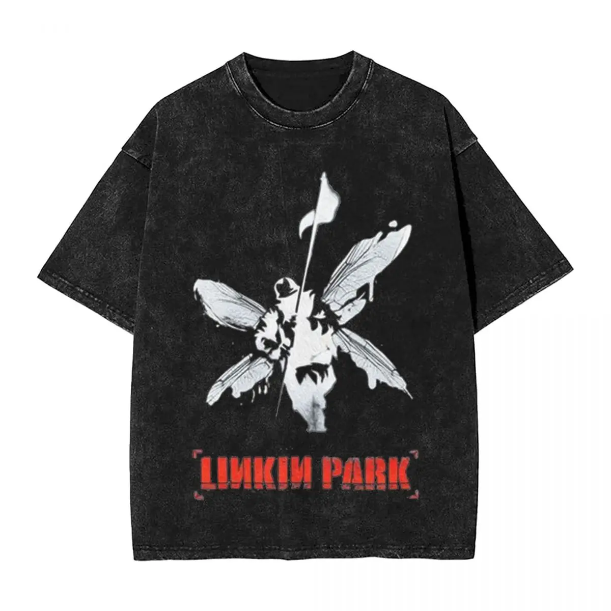 Linkinparks Music Washed T Shirt Streetwear Hip Hop Vintage T-Shirts Rock Rap Tees Men Women Short Sleeve Street Summer