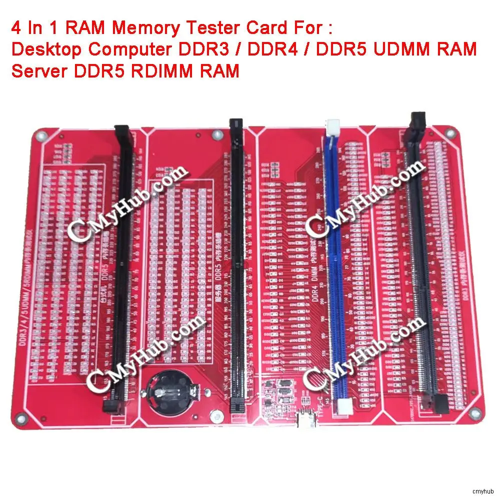 4In1 Repair Desktop Computer Mainboard DDR3&DDR4&DDR5 UDMM Server DDR5 RDIMM RAM Memory Diagnostic Analyzer Tester Card