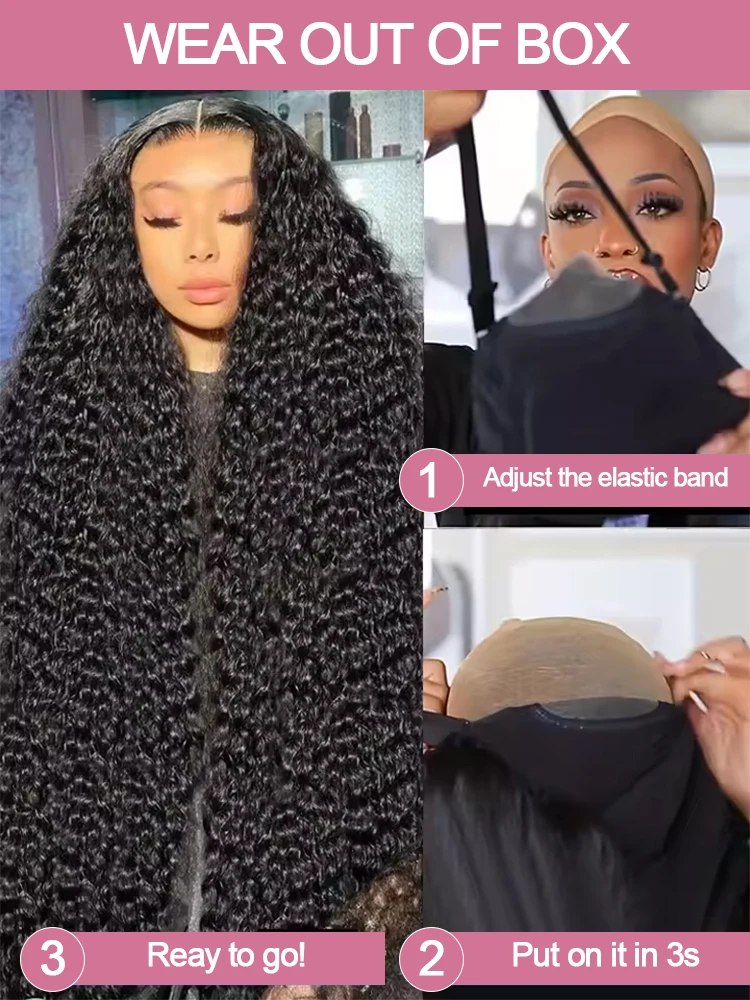 Peruki typu lace front wstępnie przycięte, 30-40 cali, falowane, kręcone, 7x5 13x4, gotowe do założenia, bezklejowe, z włosów naturalnych, głęboka fala, peruka frontalna 13x6 HD, gęstość 300%