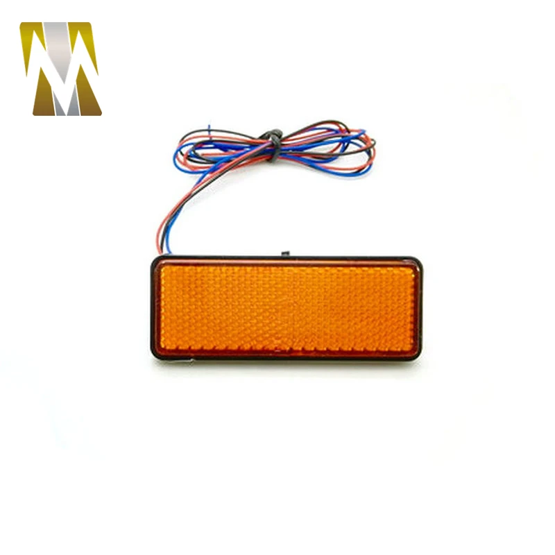 Amber Lens Rectangle Rear light 24 LED Reflector Tail Brake Lamp Motorcycle Led Stop Light Indicator Truck Trailer tail light