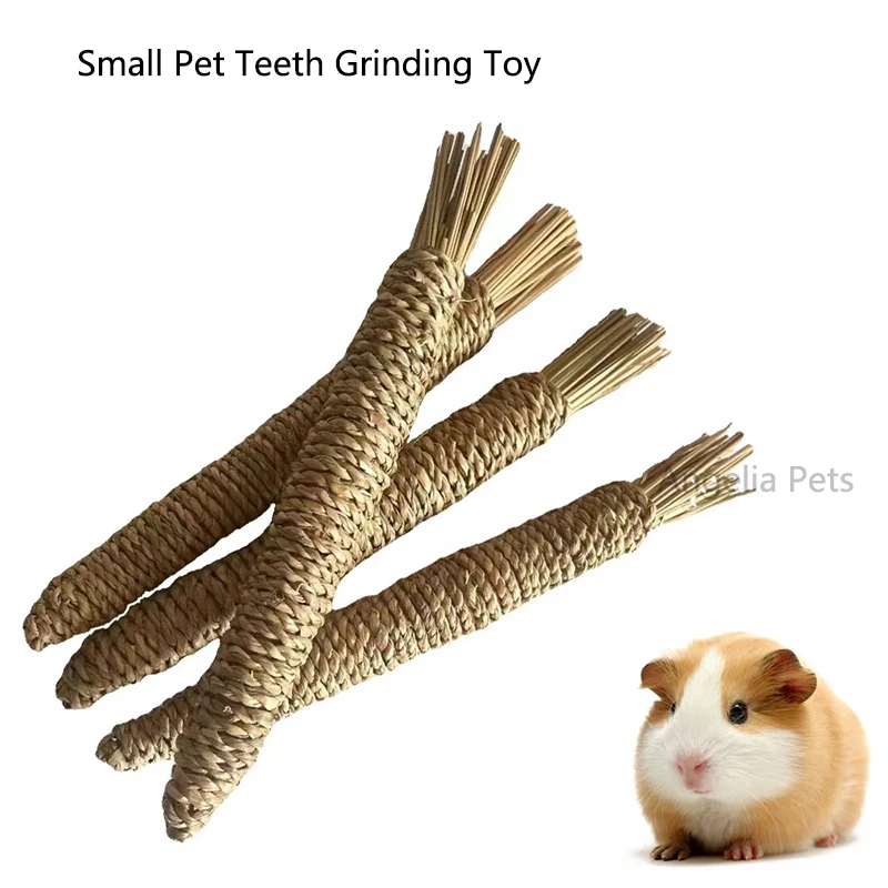 1/2/4Pcs Natürliche Stroh Seil Karotte Hamster Molaren Kauen spielzeug Kleine Haustiere Spielzeug Für Hamster Kaninchen schleifen Grodukte Knachen Spielzeug Liefert