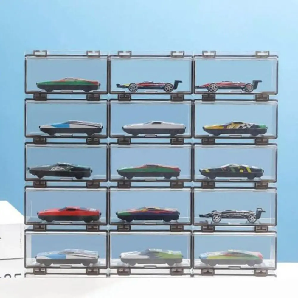 Portable Plastic Model Car Box 1:64 Diecast Transparent Car Display Box Stackable Waterproof Car Toys Case for Hot Wheels MiniGT