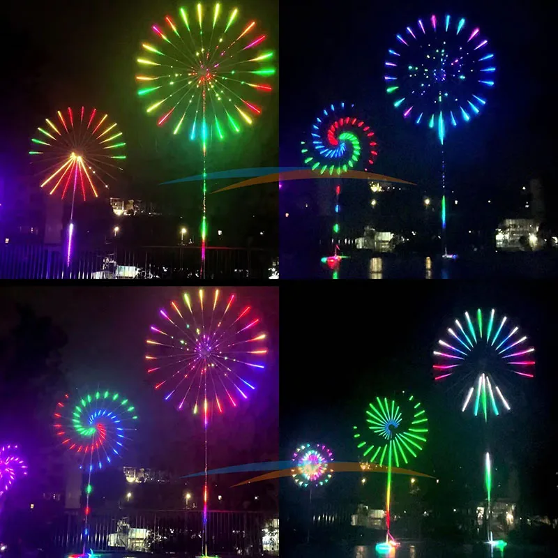Camping Night View Double‑Sided Firework Color Light, Programmable Light Shadow Effects, Double‑Sided Glow Outdoor Waterproof De
