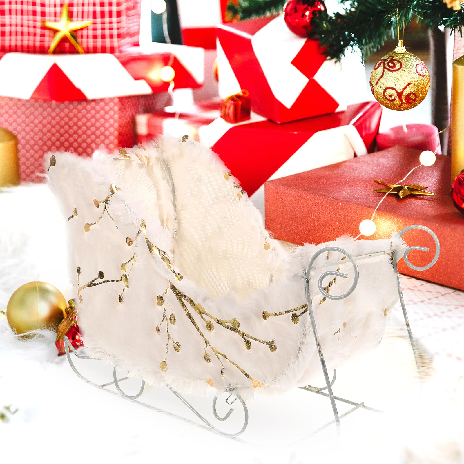 

Christmas Sleigh Decoration Stable Compact Desktop Sleigh Ornament Xmas Holiday Festive Decor Easy Storage Christmas Decoration