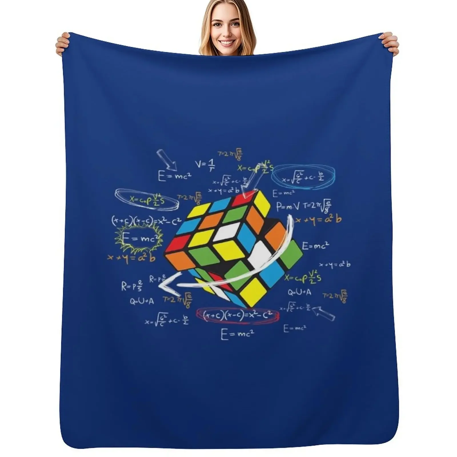 Cool Math Rubik Rubix Rubics Player Cube Math Lovers Premium T-Shirt Throw Blanket Multi-Purpose Quilt Furrys Blankets