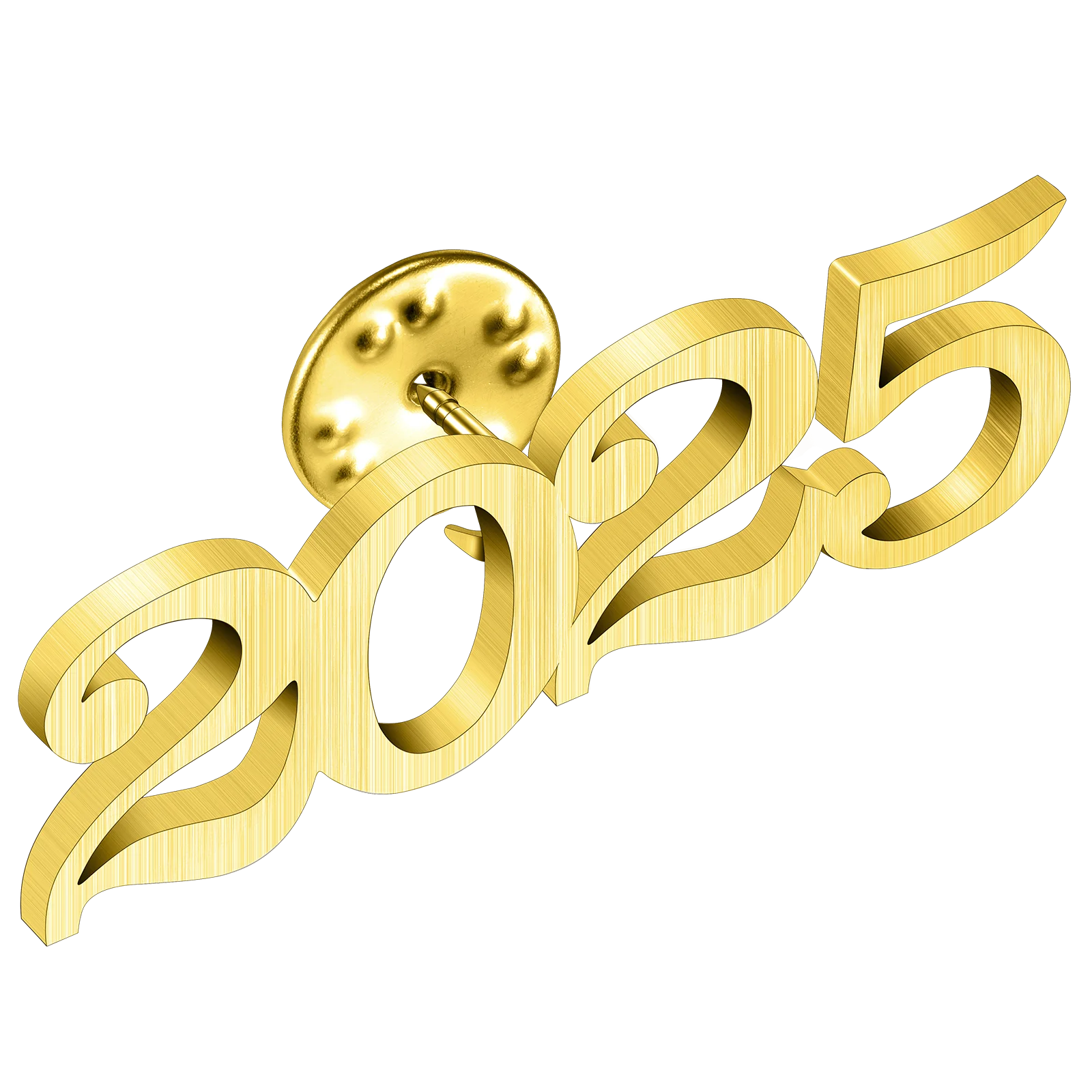 Gold Plated Year 1970-2025 Number Lapel Pins Customizable Anniversary Birthday Year Brooches for Men Women Fashion Accessories