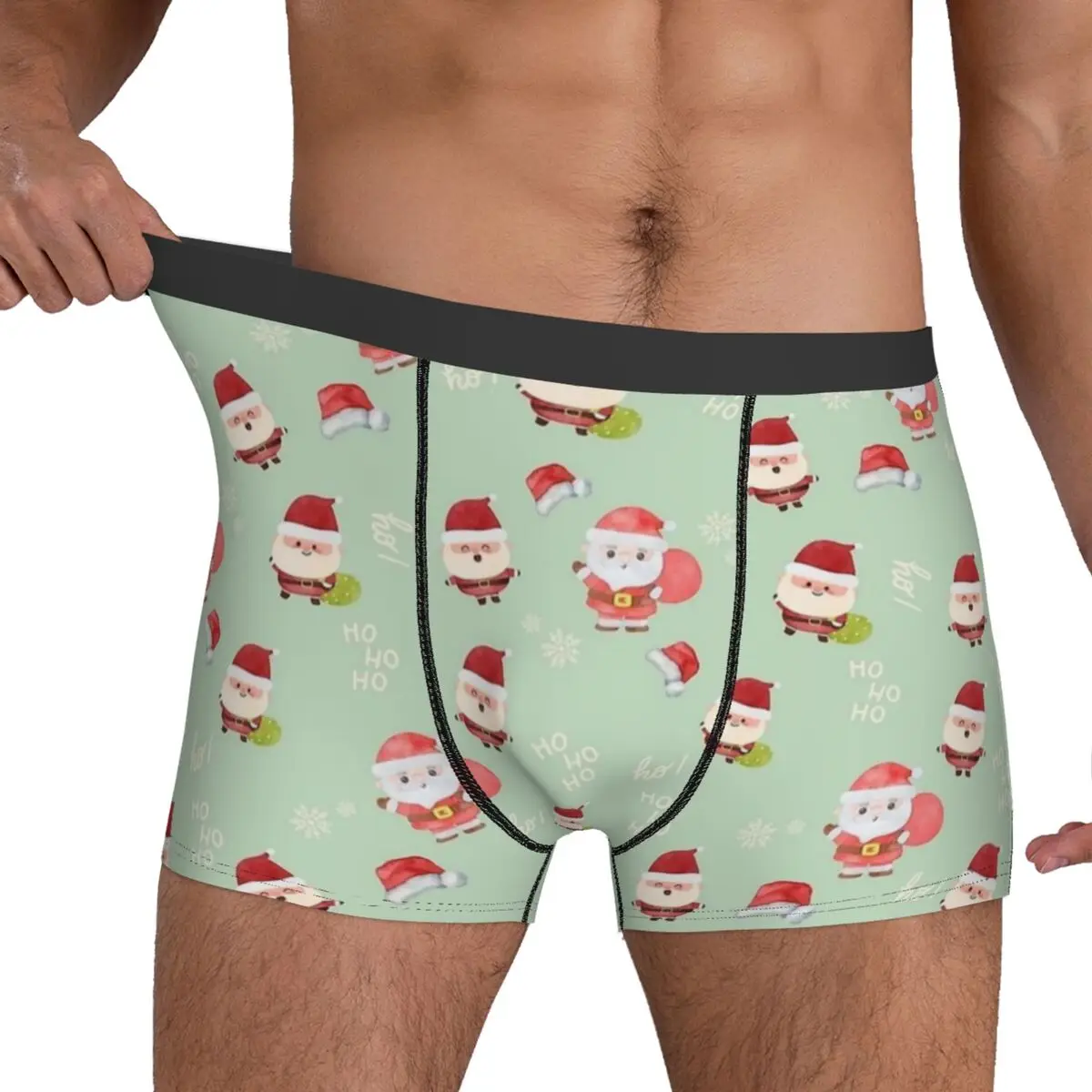 Merry Christmas Underwear Cute Santa Claus Men Shorts Briefs Cute Boxer Shorts Trenky Printing Plus Size Underpants