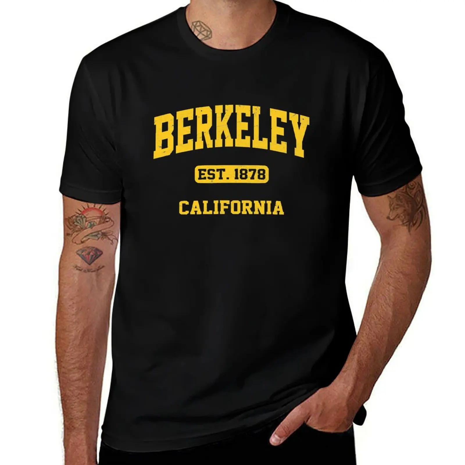

Футболка Berkeley California CA в винтажном спортивном стиле, мужские футболки с забавным рисунком, незаменимая футболка