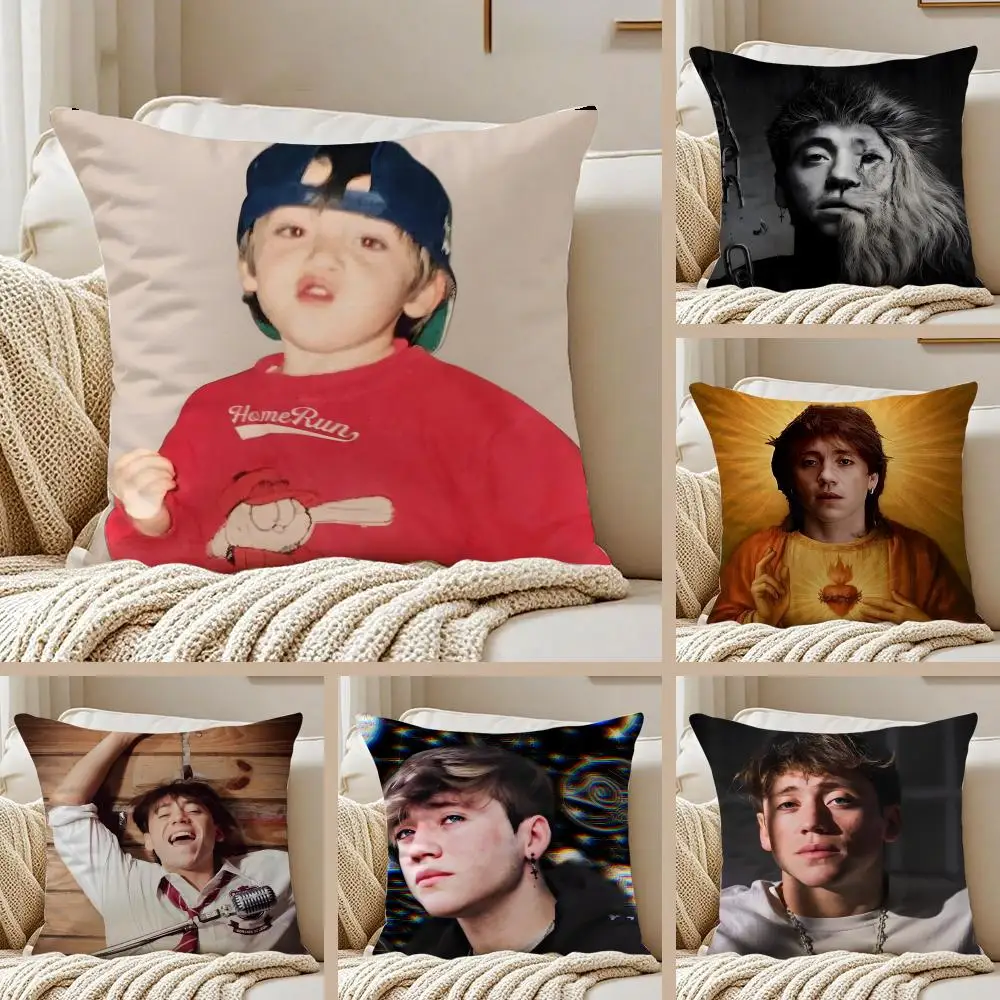 Urban Singer Paulo Londra Cushion Cover Pillowcase Anti-dustmite Invisible Zipper Short Plush Sofa Cushion
