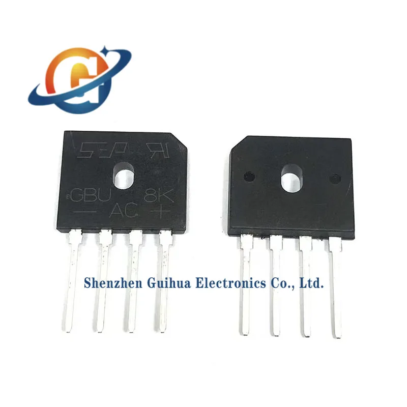 10PCS New Whole Rectifier Bridge GBU8J GBU8K Through-hole DIP-4 for Electric Vehicle Display Bridge Rectifier