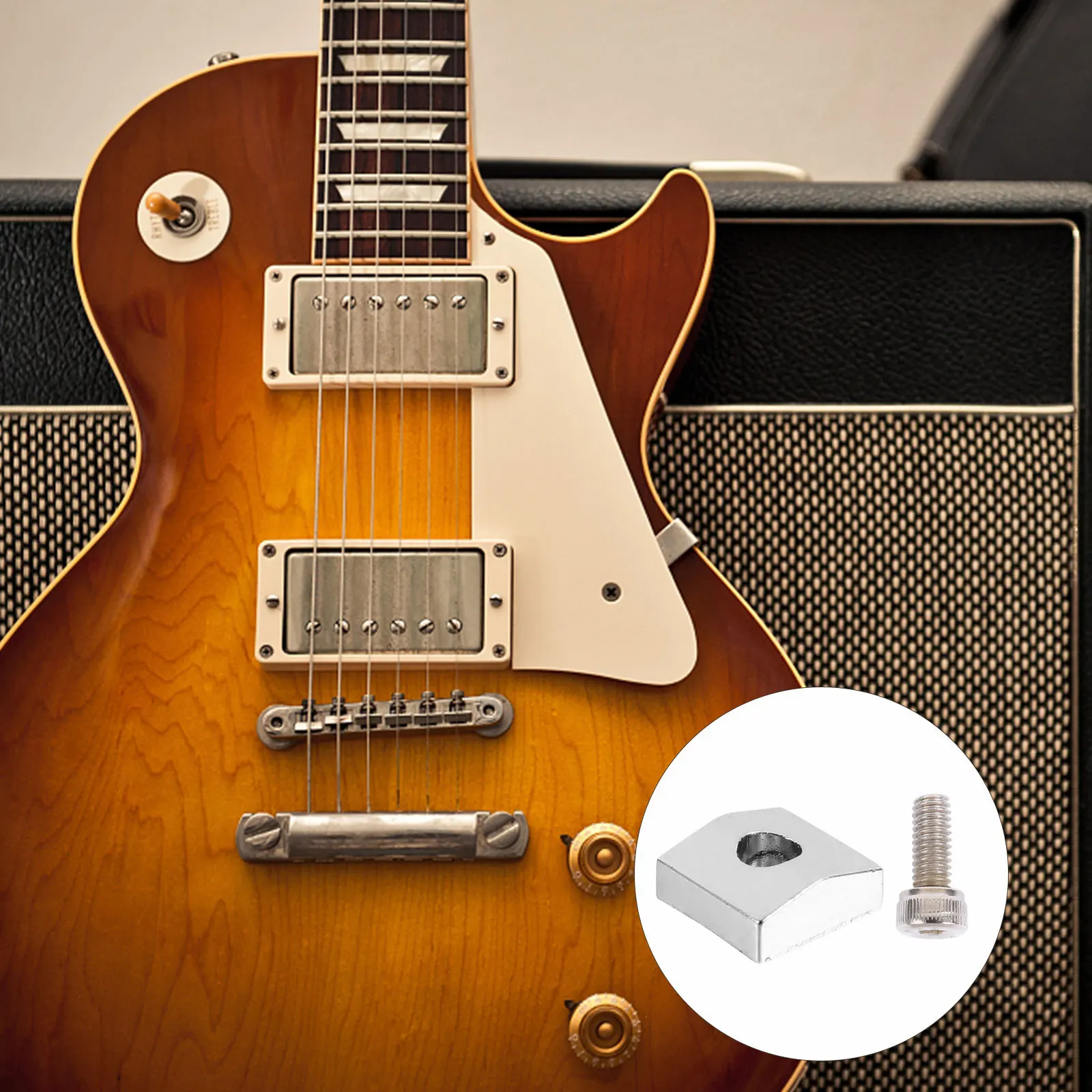 2 مجموعة الكهربائية اهتزاز جسر سلسلة قفل الجوز المشابك الحديد سبائك الزنك استبدال أجزاء ل مزدوجة الروك الكورية نمط الغيتار