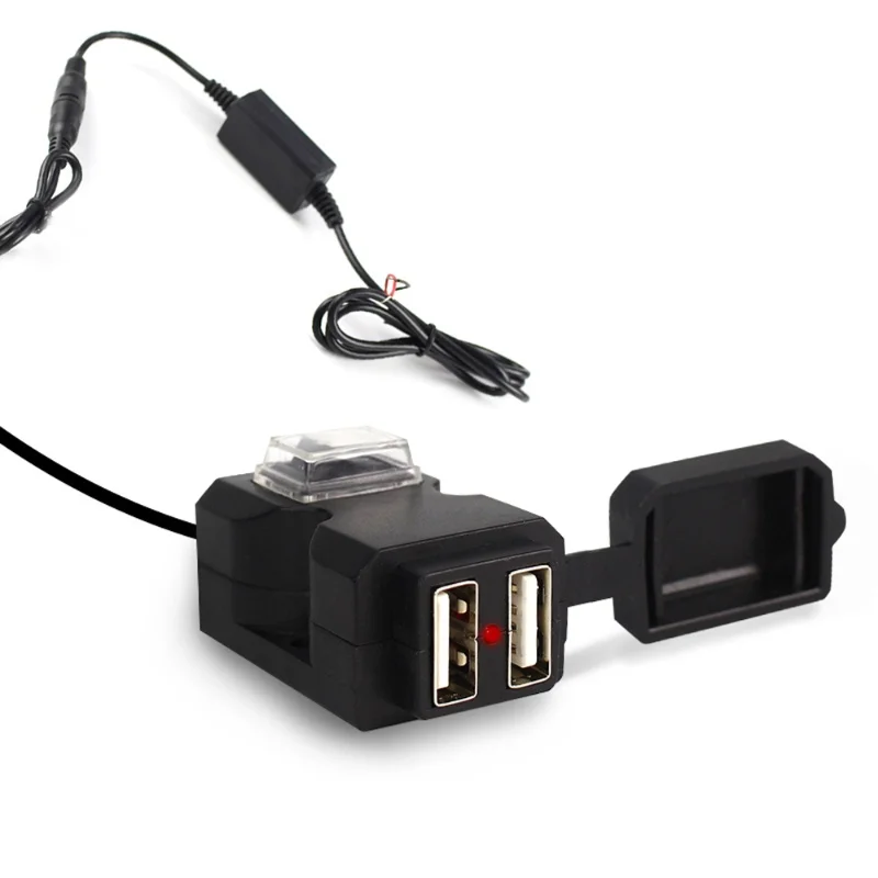 

Motorcycle Phone Chargers 2.1A+1A Dual USB Quick Charge Device Waterproof With ON/OFF Switch For Phone, Tablet, MP3, GPS