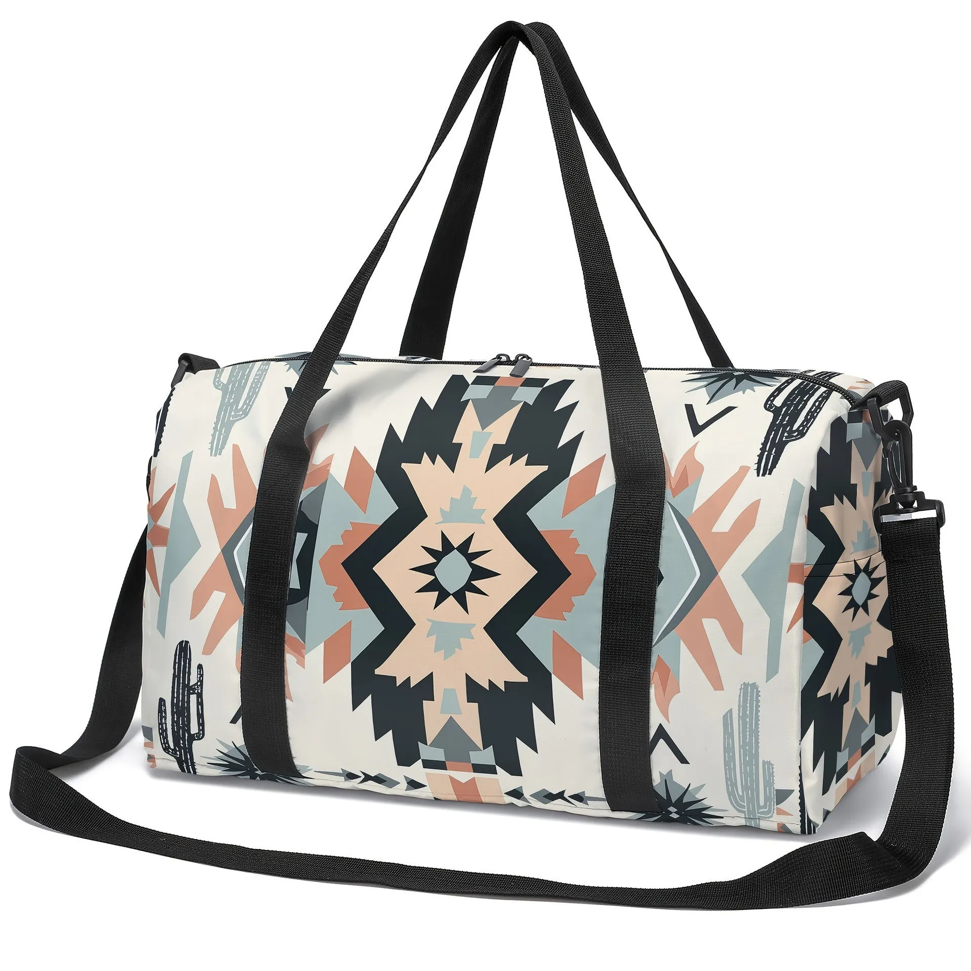 Cartoon Peculiar Mandala pattern Bohemian style 3D Print Travel Bags Barrel Shape Crossbody Bag Outdoor Sports Bags Gym Yoga Bag