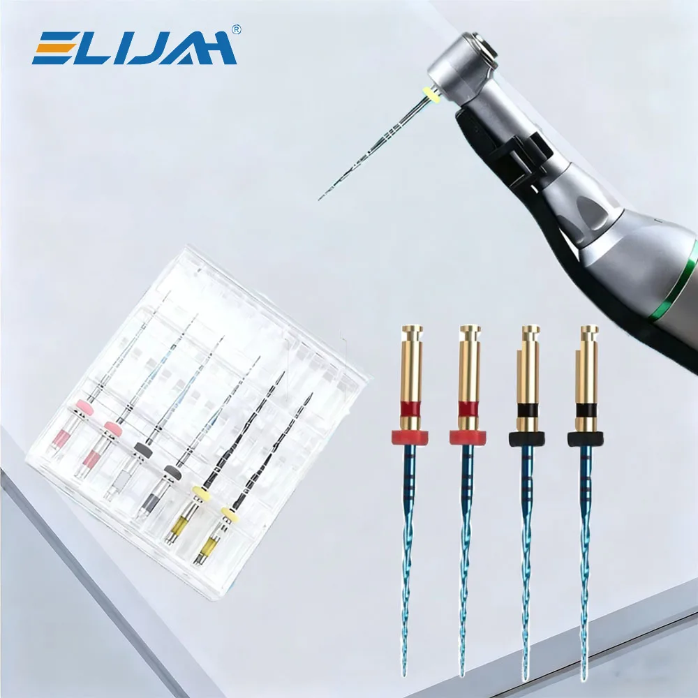 

ELIJAH 6pcs/pack Reciprocal Blue Heat Activation Dental Reciprocating Blue Endodontic Files 21/25/31mm R25/40/50 Rotary File