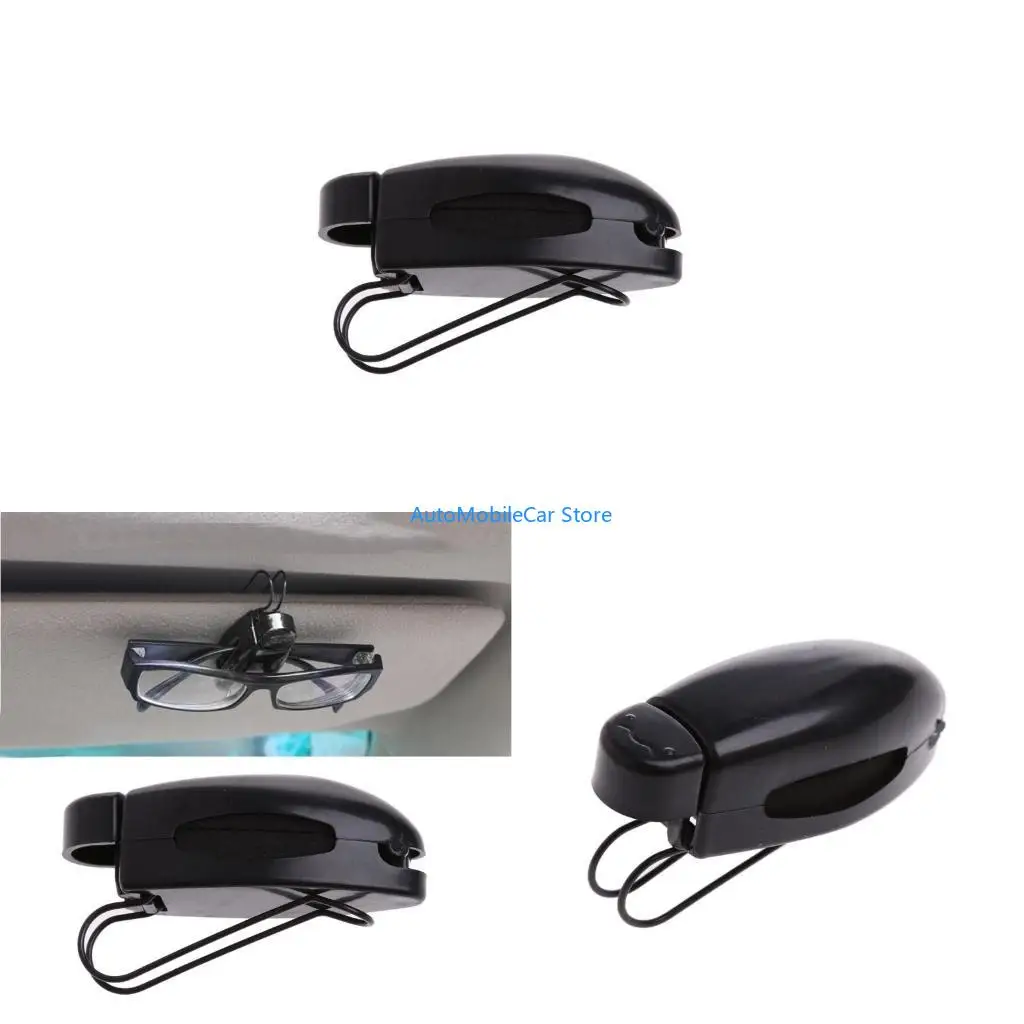G8TE Sun Visor Sunglasses Holder Eyeglasses Clip Black Universal Ticket Card Clamp Fastener Cip ABS Car Glasses for Case