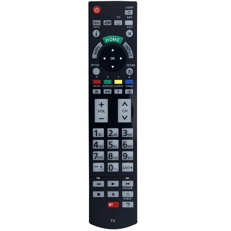 Replaced N2QAYB000862 Remote for Panasonic TV TC-P55VT60 TC-P60VT60 TC-P65VT60 TC55DT50 TCL42ET5 TCL47DT50 TCL47ET5