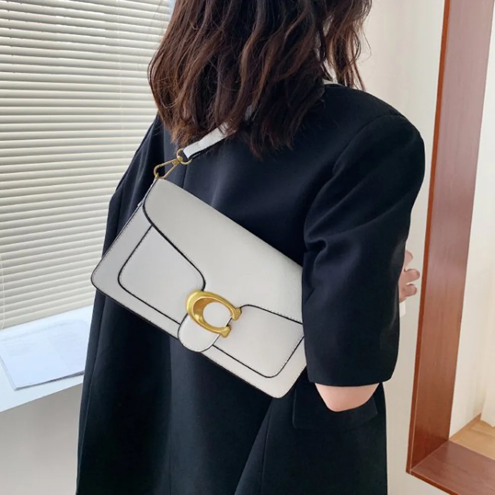 Double-Strap Small Square Crossbody Bag  Stylish Underarm Shoulder Purse for Women