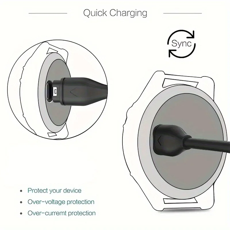 100cm Charging Cable For Garmin Fenix 8/7/7S/7X/6/6S/6X/5/5S/5X Forerunner 45 165 245 255 265 645 955 965 Vivoactive 5 Venu