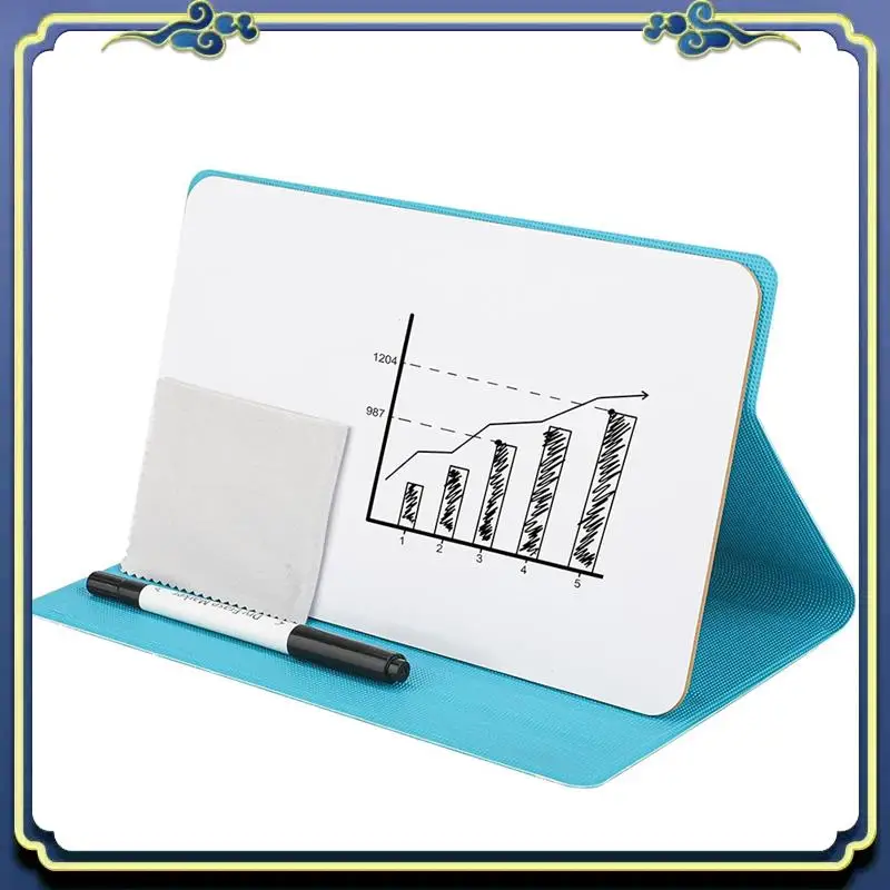 A86p-quadro branco pequeno portátil, mini ímã reutilizável placa apagável a seco com marcador limpar pano magnético placa apagável a seco