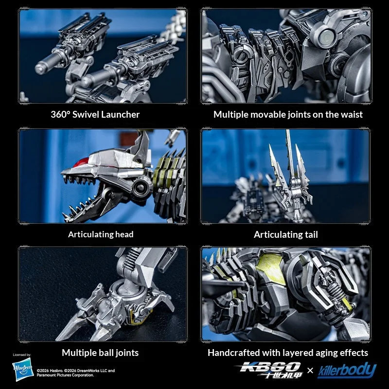 Killerbody Transformable Robot Dog Action Figure Mecha Model Movable Joints Battle Damage Collectible Desktop Decoration For