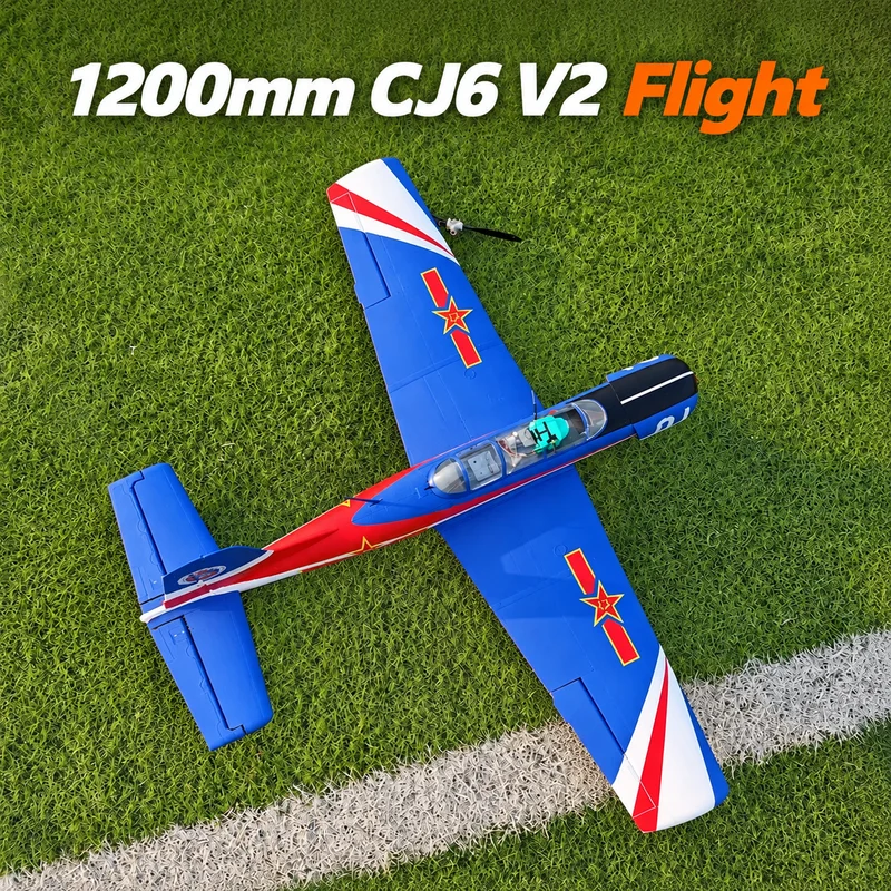 FMS 1200mm Nanchang CJ-6 V2 “PLAAF Demonstration Team” Fixed Wing Aircraft Training Aircraft RC Electric Stunt Aircraft CJ6 PNP