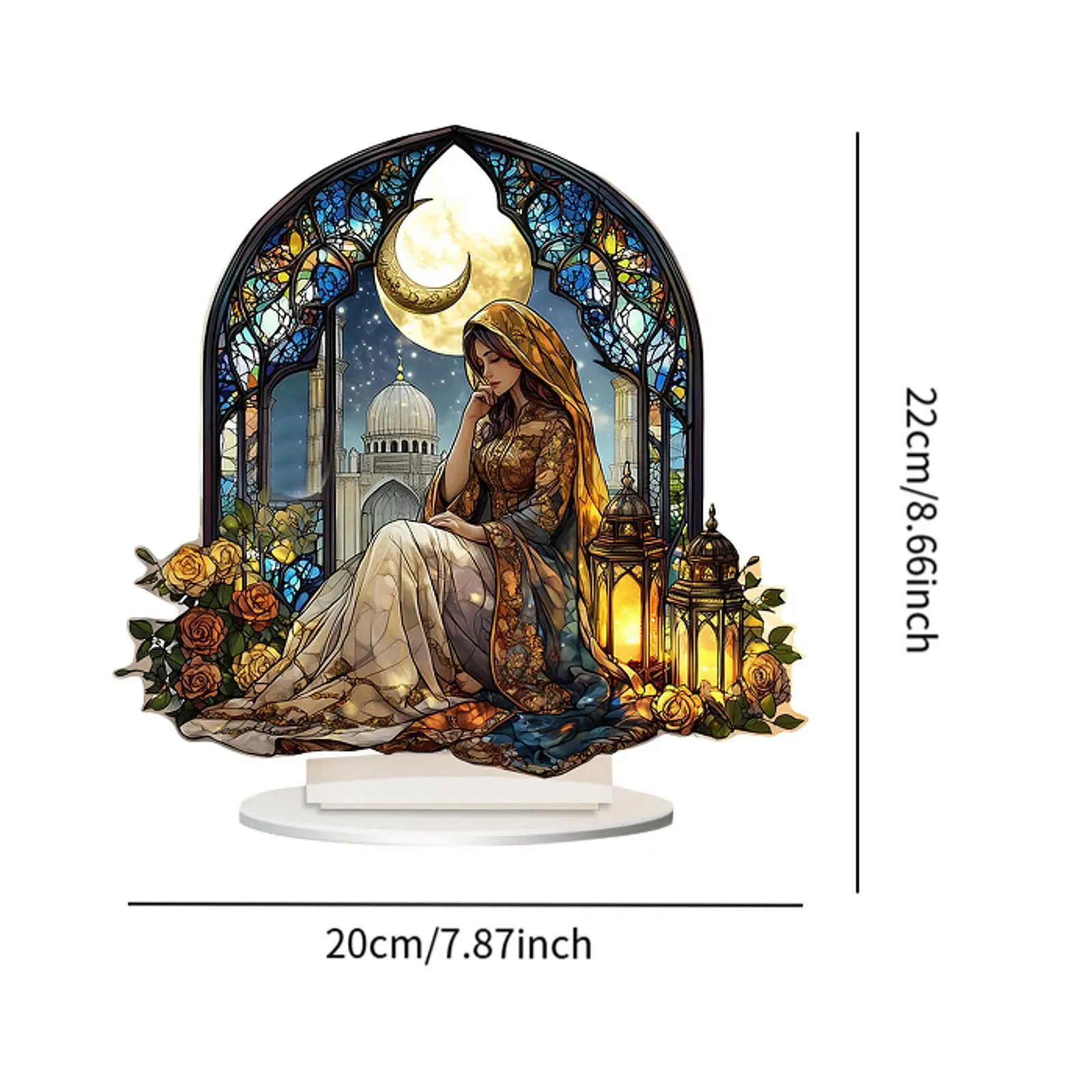 Decoração acrílica deusa da lua, decoração de festa, atmosfera festiva atraente, única, fácil instalação, display de mesa para canto