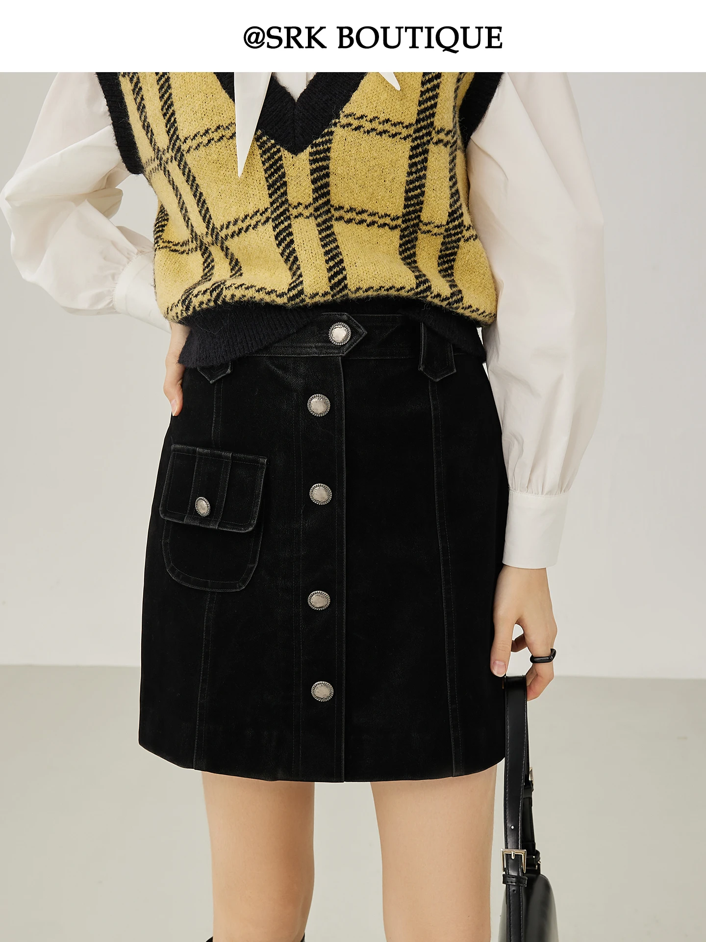 

Юбка женская из искусственной кожи с высокой талией, черная, весна-лето, приталенная, А-силуэт, средней длины, для женщин