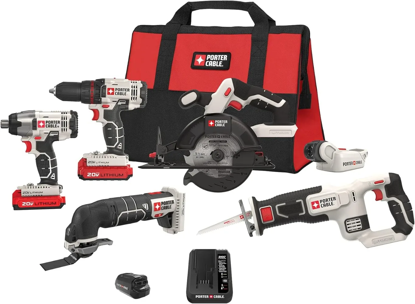 20V MAX* Lithium Ion 6-Tool Combo Kit with Free USB Device