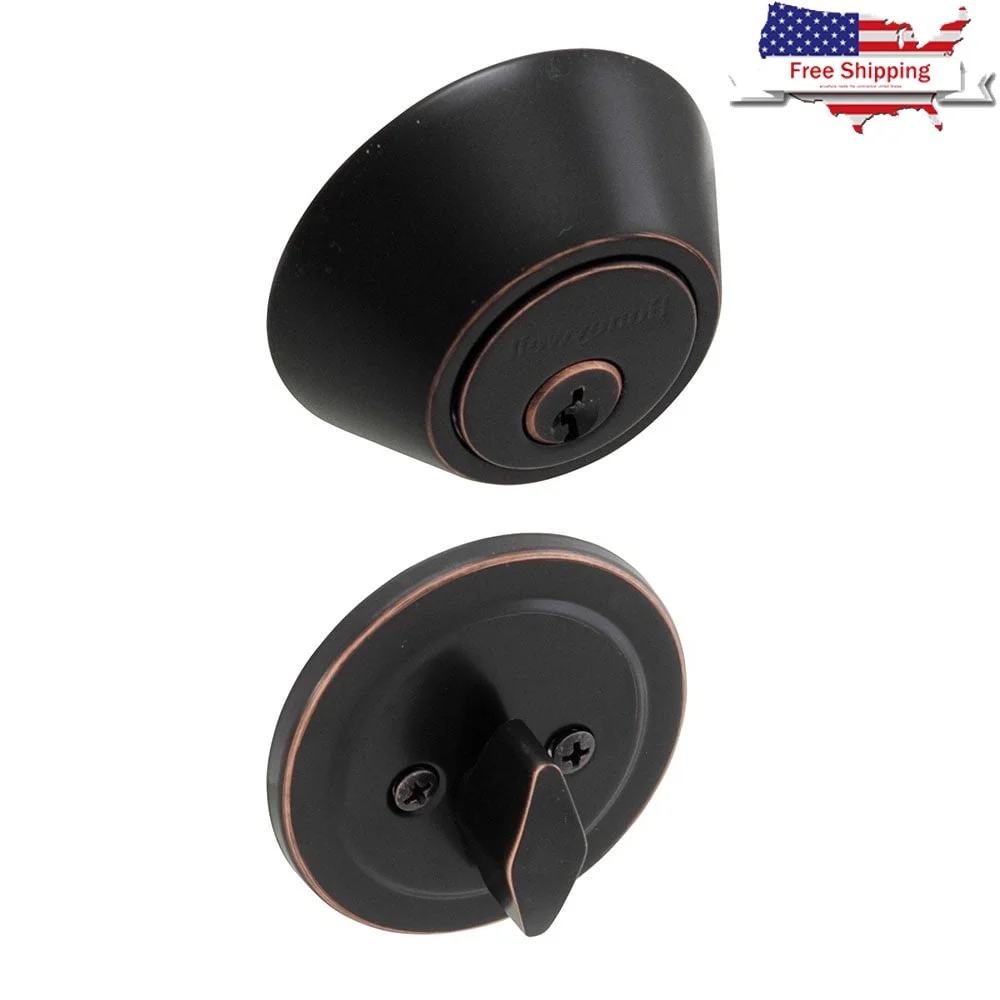 

Single Cylinder Deadbolt Lock Oil Rubbed Bronze ANSI Grade-3 Security Adjustable Latch Backset Installation Kit Home Protection