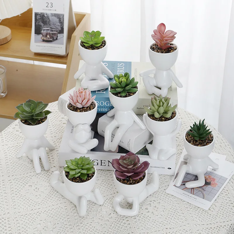 

Home Garden Exquisite Modern Minimalist Style Beanie Mini Personality Decorative Vase Ornaments Succulent Plant Pots