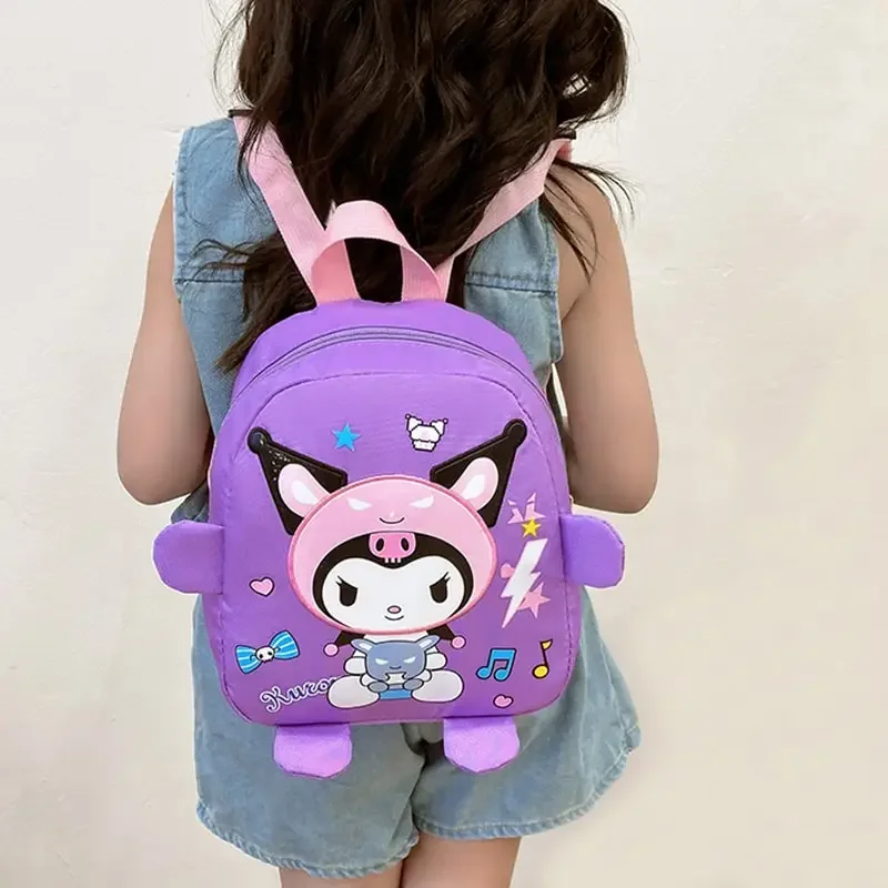 

Sanrioed Anime Kuromi My Melody Backpack Cute Kindergarten Stationery Organizer Schoolbags Cartoon Children Shoulder Bag Gift