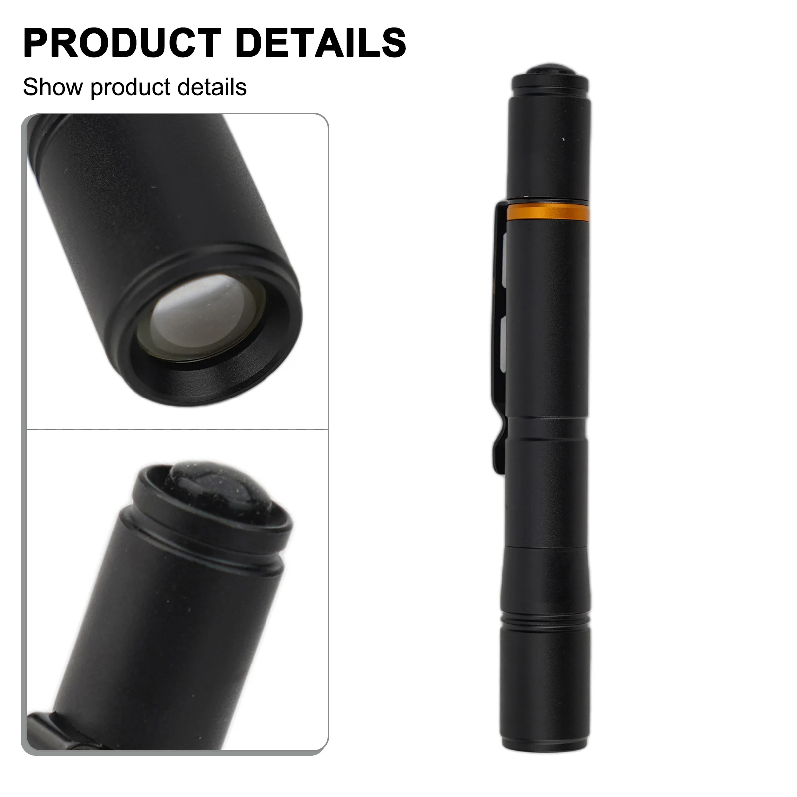 1 Pcs Flashlight 3W 4-10H Aluminum Alloy Aluminum alloy Two Modes Black Dual Light Pen Light Portable Waterproof