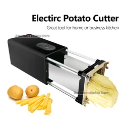 Electric Potato Cutter Automatic Potato Slicer French Fries Cutter Stainless Steel Fruit Vegetable Slicer 1/2 or 3/8 inch Blade