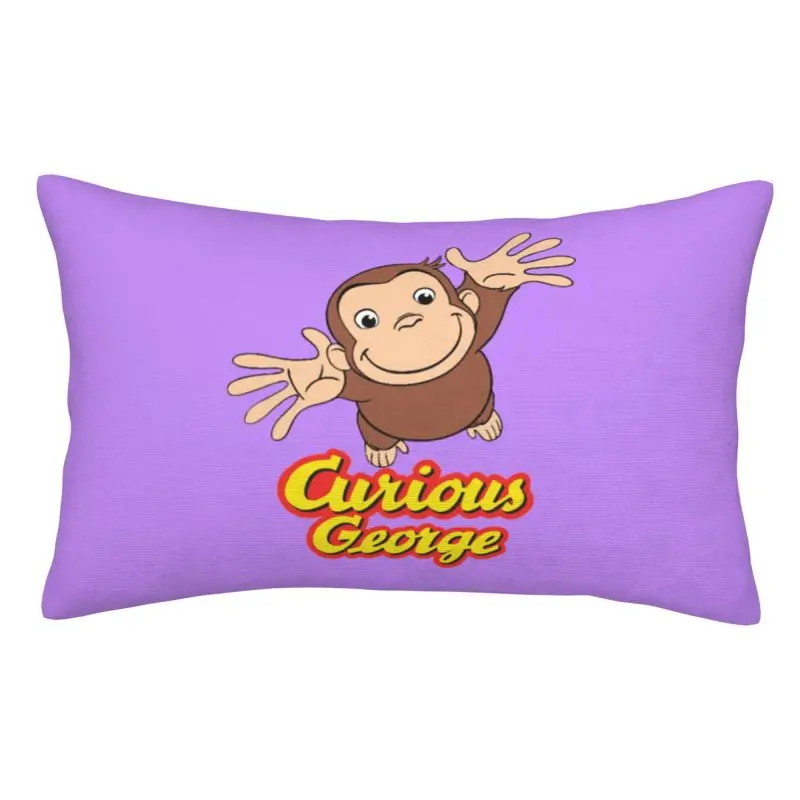 Custom Luxury Curious George Cushion Cover Soft Monkey Cartoon Pillow Case Rectangle