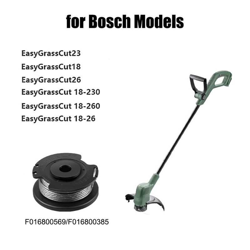 6 Pack F016800569 String Trimmer Spool and Line for Bosch EasyGrassCut 23, 26, 18, 18-230, 18-260, 18-26 Replacement