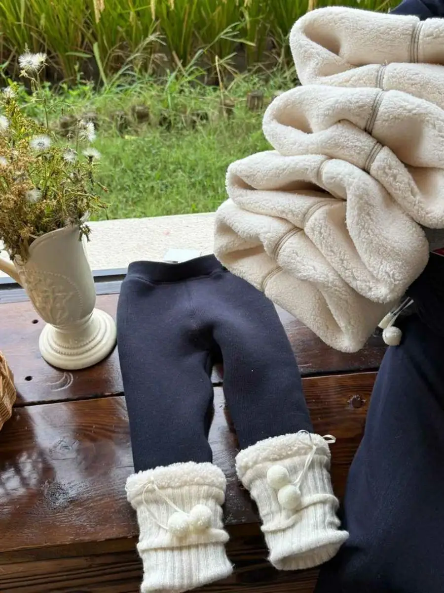 Thiened Fce Gefütterte Patchwork-Samt-Ballhose Kinder Winter Warme Lange Hose Mädchen Unterwäsche Hosen Intimated...