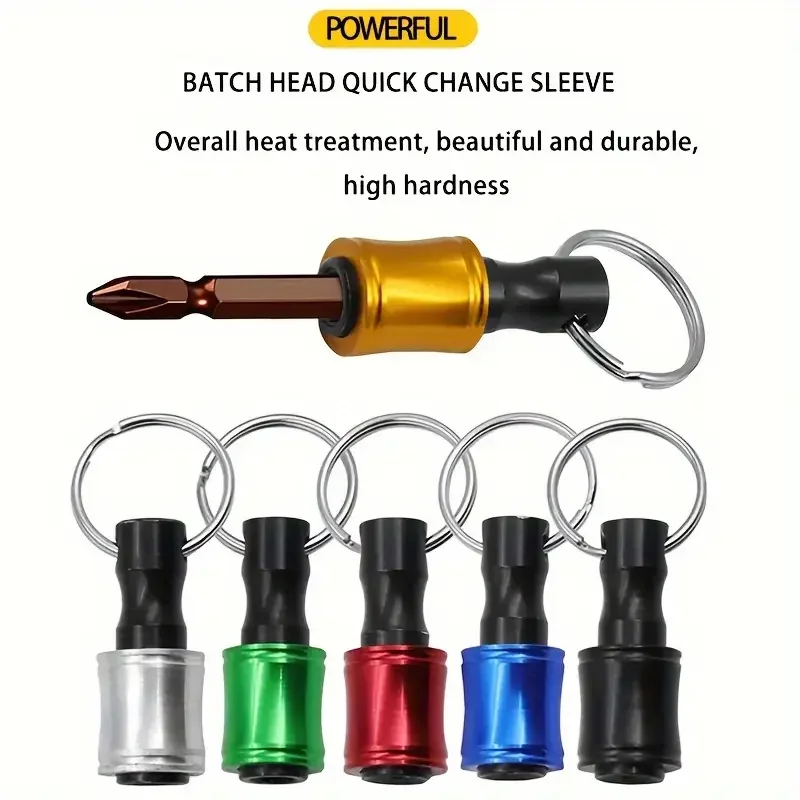Набор адаптеров для цветного брелка, шестигранный держатель сверла 1/4 с пряжкой для восхождения, стальная самоблокирующаяся ударная отвертка