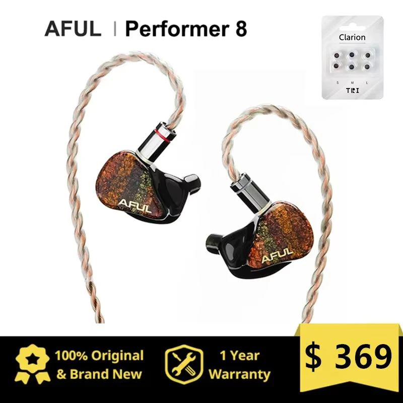 AFUL Performer 8 1DD+7BA Hybrid Drivers In-ear Monitor Earphone IEM Wired Headset OCC Silver-plated Cable 0.78mm Performer8