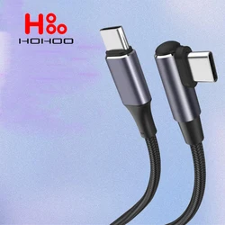 PD 100W USB C Cable 90 Degree For Huawei Xiaomi Realme Hoco Fast Charging Type C Bend Wire For iPhone 15 Pro Max Fast Data Cord