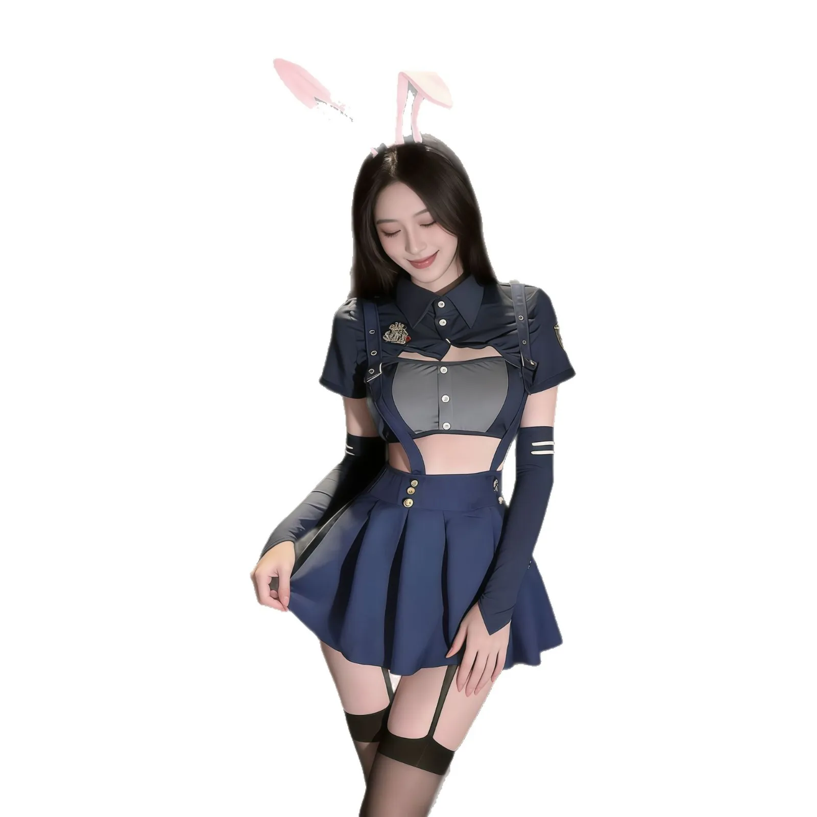 

Sexy Easter Bunny Cop Costume - Christmas Playboy Bunny Lingerie Set Pure Desire School Club Outfit sexy sleepwear