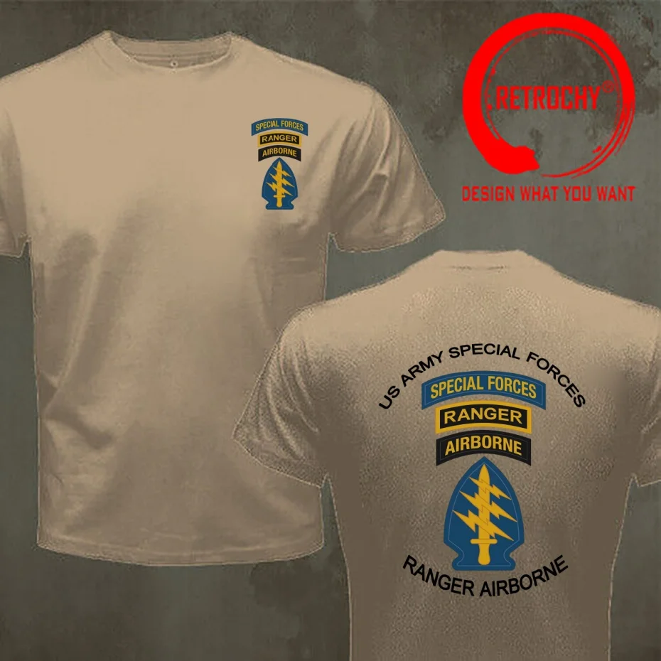 Funny Design US Army Special Forces Ranger Airborne  Shirt Men Fashion Trendy Casual Clothing Stylish Tops Tee Shirt Leisure