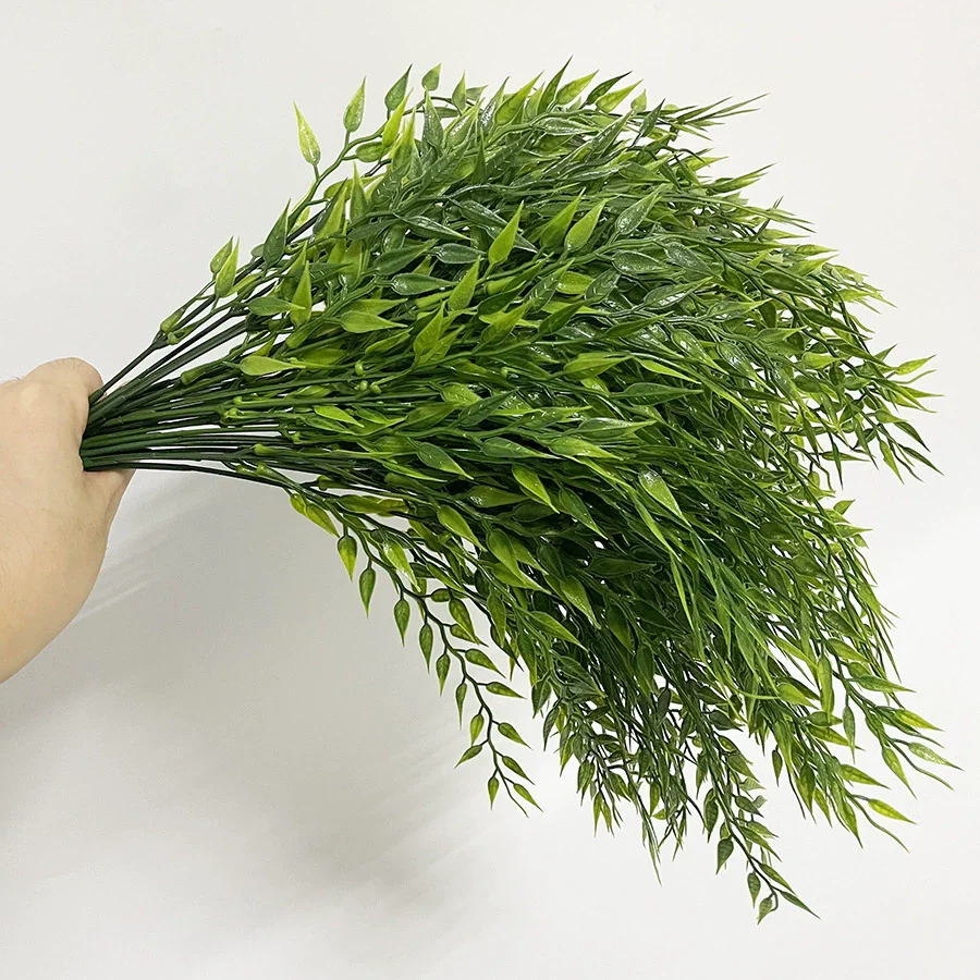 50 سنتيمتر نبات الصفصاف الاصطناعي البلاستيك الخوص أوراق الصفصاف الخضرة الكرمة نباتات معلقة لحفل الزفاف حديقة المنزل الجدار الديكور