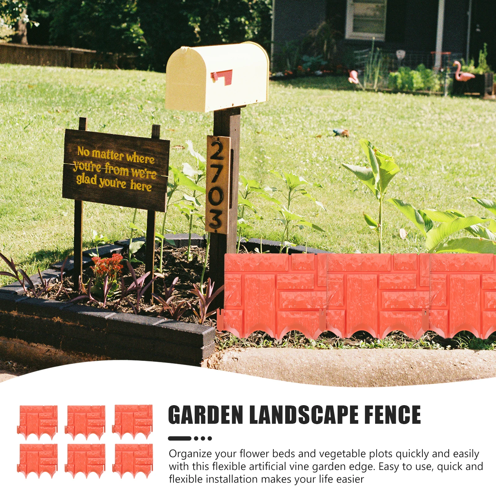 

Garden Fence Edging DIY Decorative Plant Border Plastic Flower Bed Borders Plant Protector