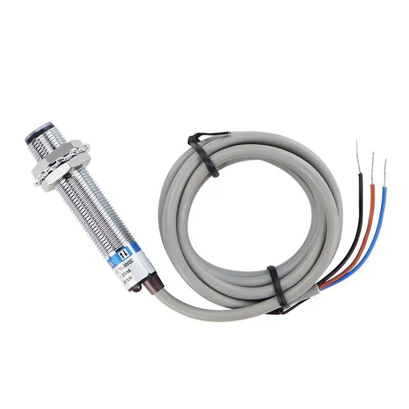 M12 Reflective and Through Beam Diffuse Reflection Photoelectric Switch Sensor Three-Wire DC Induction Switch NPN Normally Open